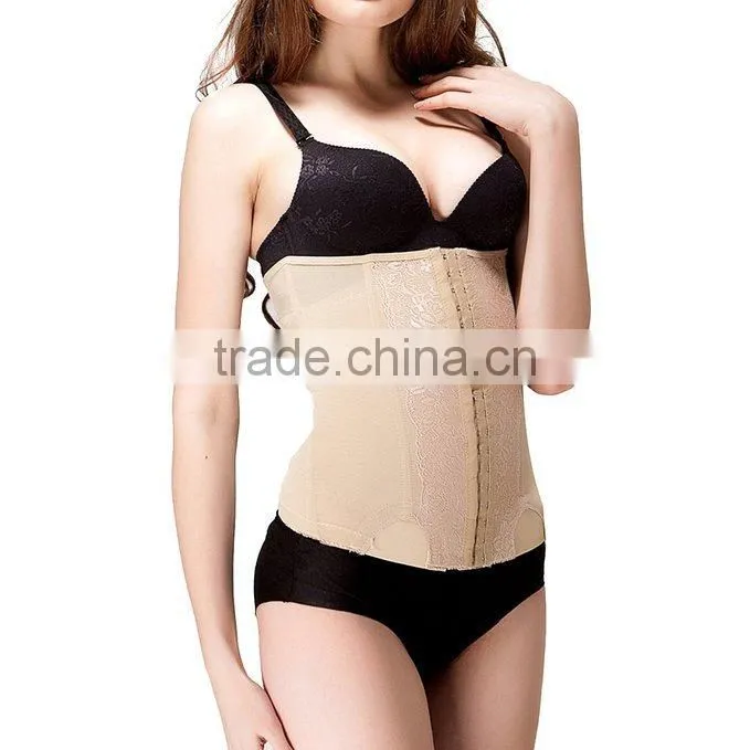 Women's Elastic Lace Embroidery waist cincher Postpartum Slim Invisible Waist Trainer with Paypal Terms