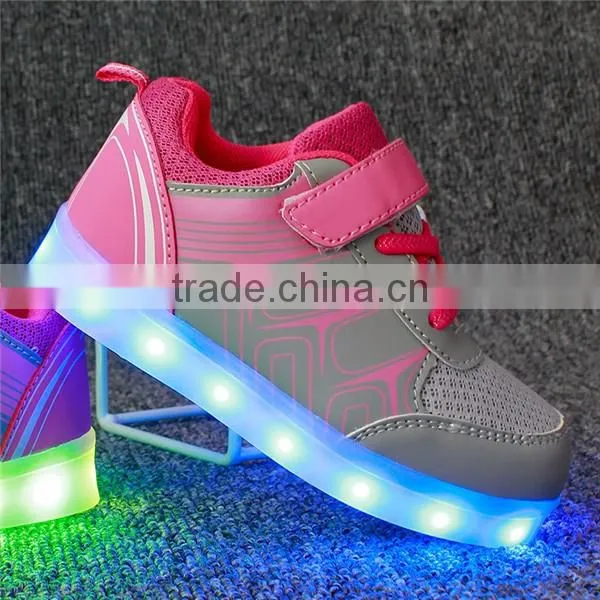 New Fashion 7 Colors Flashing light up Kids shoes with Led
