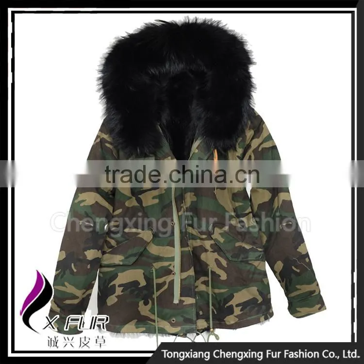 CX-G-P-05G Wholesale Parka Coat Genuine Fox Fur Girls Clothes