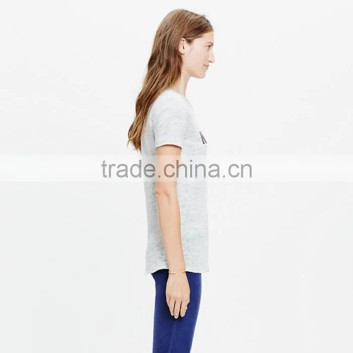 Modern fancy ladies t-shirt linen montreal tee