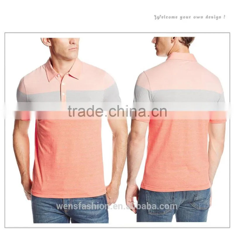 Mens Combed cotton polo neck dip dye t shirt