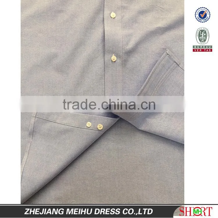 2016 Custom Men cotton button down collar oxford shirt , short sleeve dress shirt