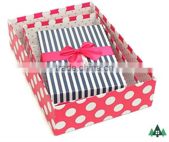 2015 Custom Made Large Decorative Gift Boxes with Bar Strips Printing