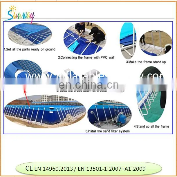 Durable Waterproof Rectangular Portable Swimming Pools With Silde