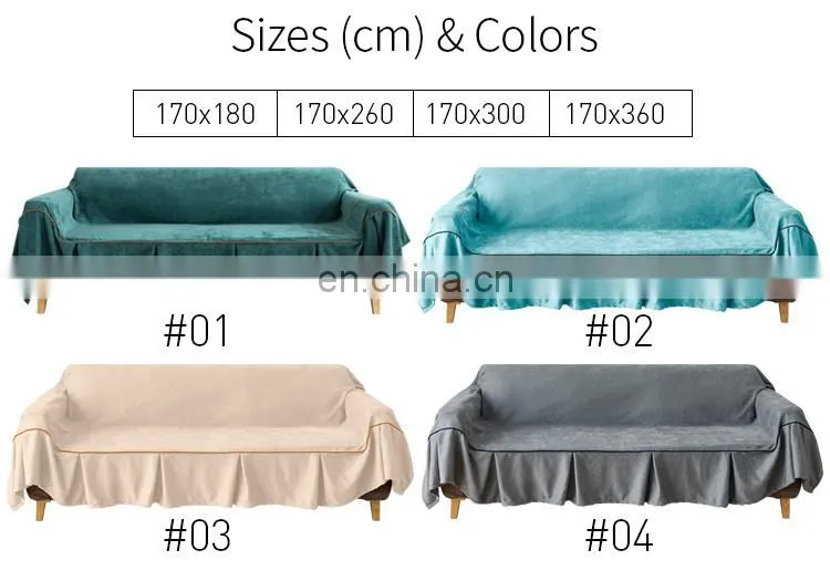 Chinese manufacture dust- proof couch cover set sofa protector chenille 100% polyester embroidered sofa cover