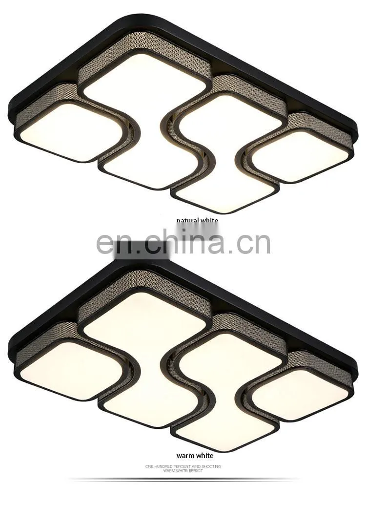 Atmospheric LED ceiling lamp warm dimmable rectangular lights for bedroom study room