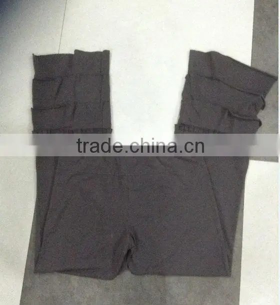 Double ruffle women cotton pants leggings knit ruffle pants