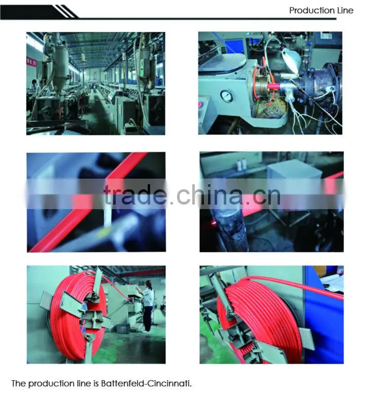 Crosslinking 16x2.2 pex flexible hot water pipe
