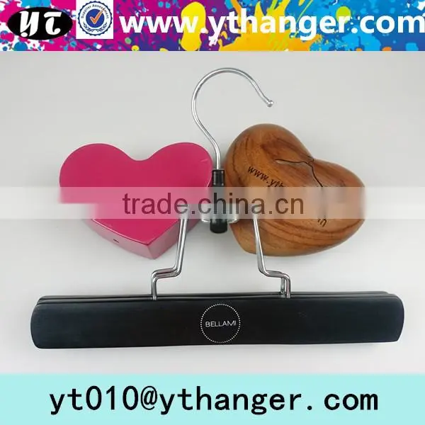 YY0543 manufacturers natural wooden hair extension clamp hanger skirt hanger
