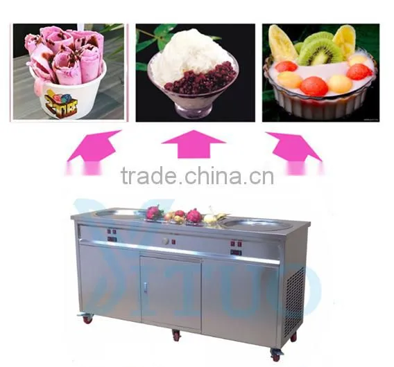 Good Feedback and Fashionable Design Double Ice Cream Pan Machine