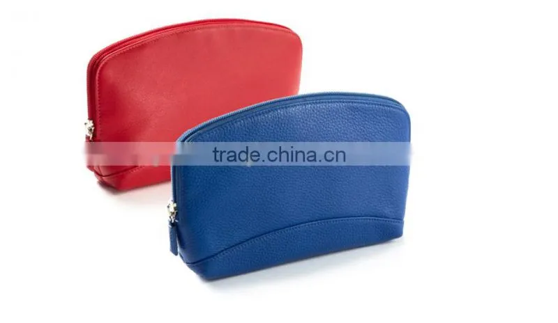 waterproof practical genuine leather cosmetic bag, leather makeup organizer case lady