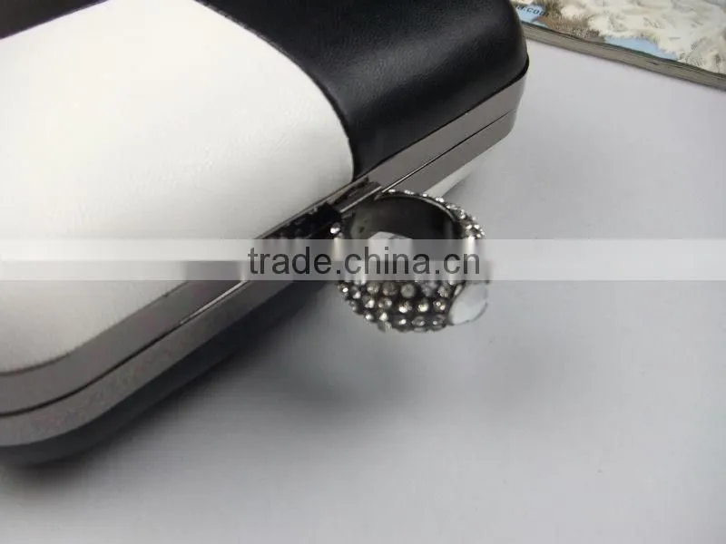 NEW Top Quality Black And White Match Minaudiere&Jewelry Box Cultch Bags