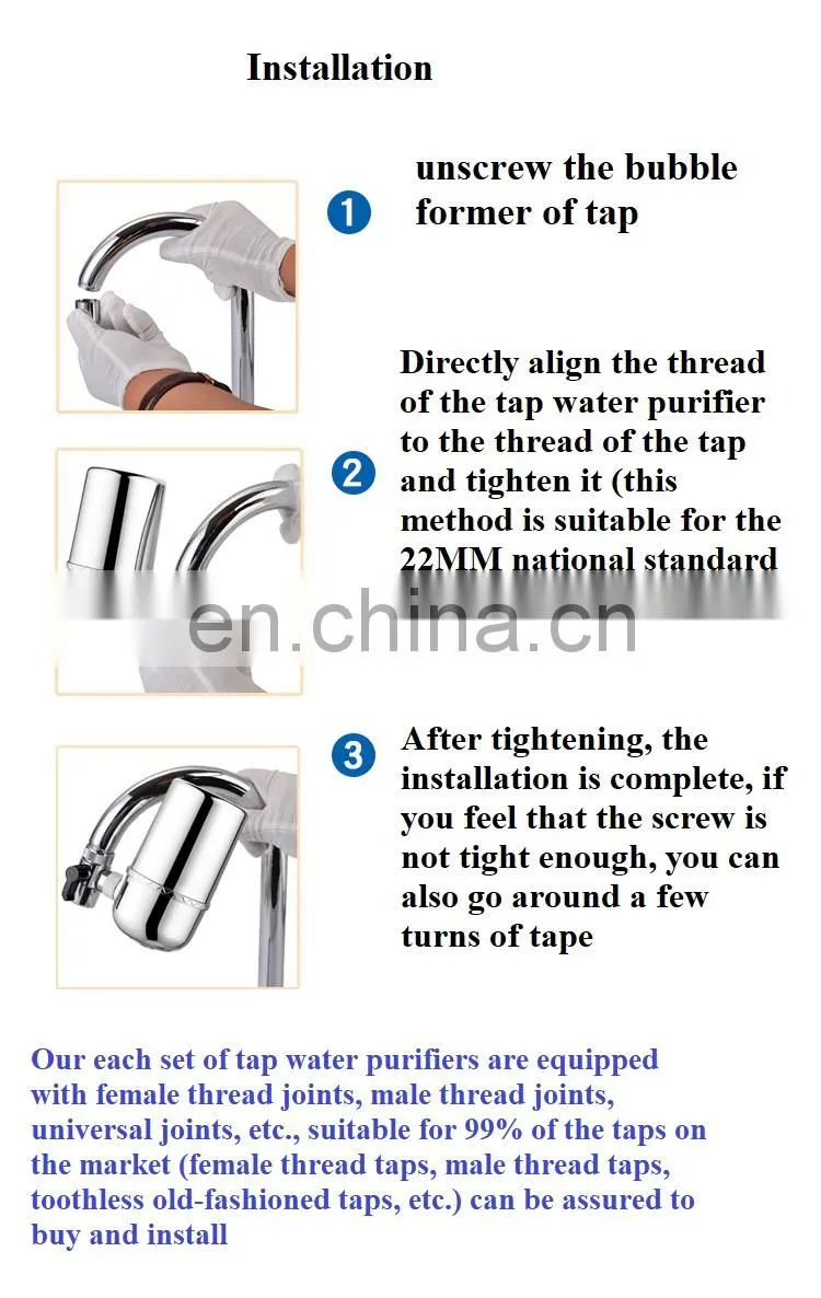 customization chrome plated multi-stages kitchen water filter faucet filter tap water purifier