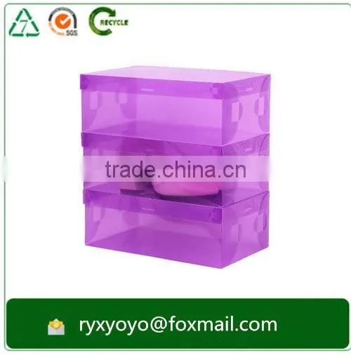 colored clear folding pp plastic storage shoe box
