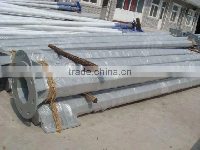 Hot Zinc Galvanized single arm street pole outdoor for solar light