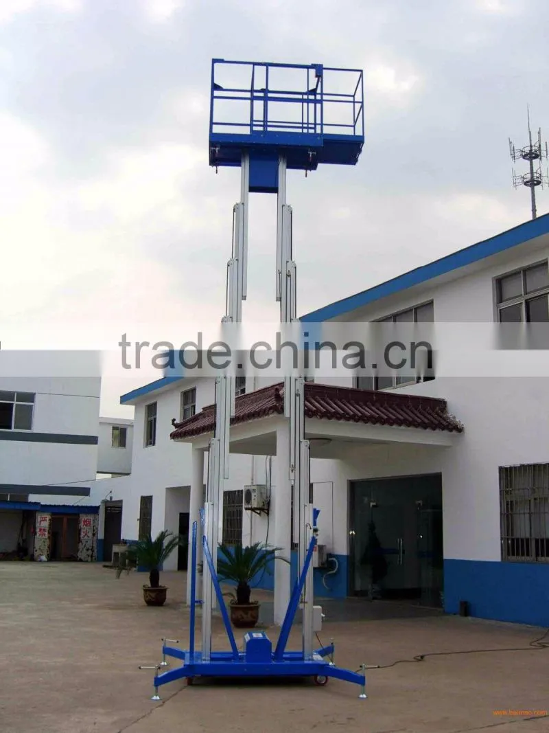 300-1000kg double column aluminium alloy lift platform/mobile hydraulic lift platform