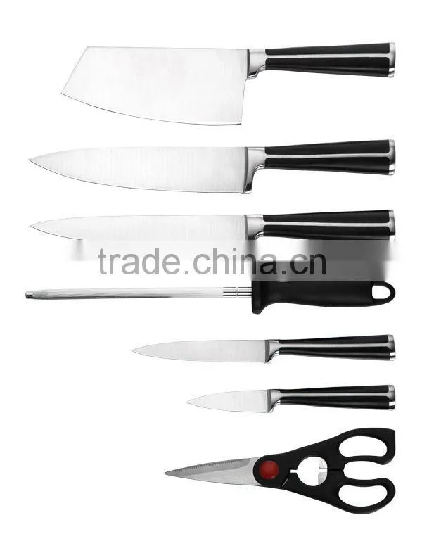 BLACK HANDLE STAINLESS STEEL 8PCS KITCHEN KNIFE SET