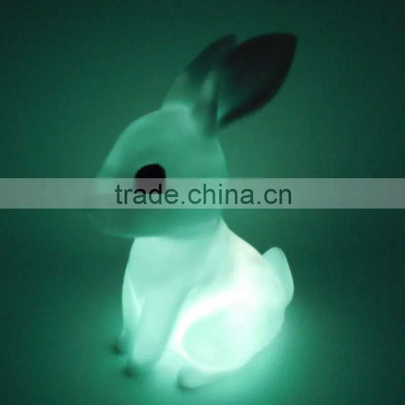 New Design Electronic Led Flashing Toy PVC Soft Rabbit For Promotion Gift