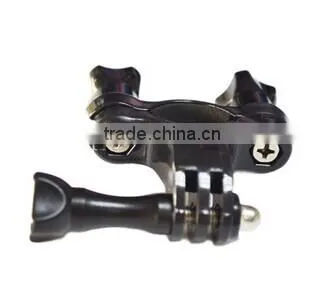Mount Sports Camera Bicycle Handlebar / Seatpost Clamp with Three-way Adjustable Pivot Arm