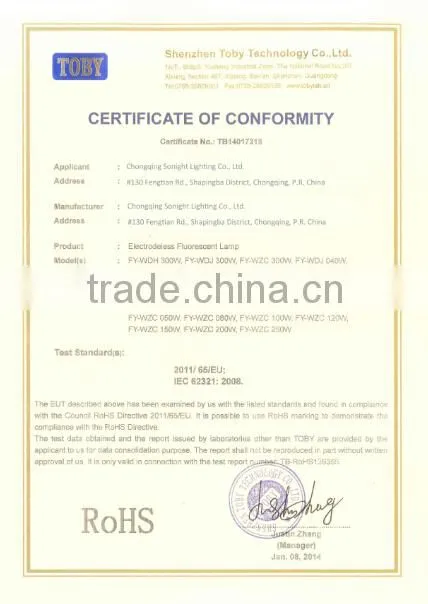 80w120w150w compatible with ballast induction high bay light Electrodeless lamp