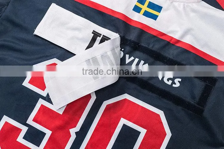 polyester cotton fluorescent nice contrast color sublimation t shirt hockey