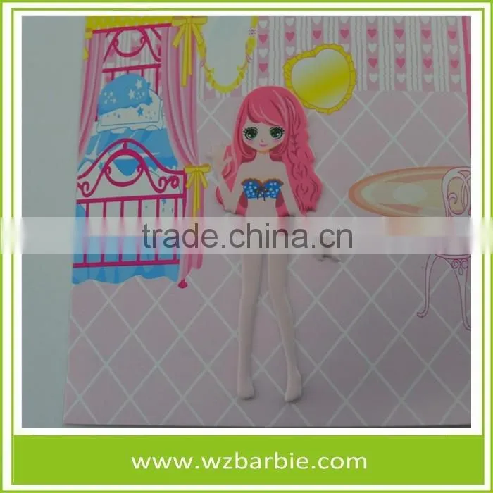 Fashion Wholesale Change Clothes Beautiful Puffy Stickers For Kids