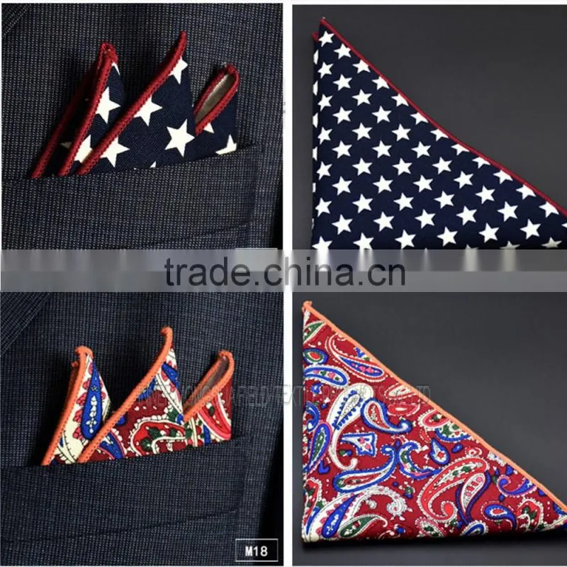 Men's Business Casual Square Cotton Flower Handkerchief Towels