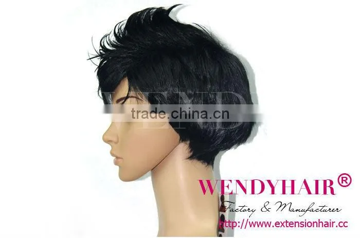 Short black braid hair synthetic wig
