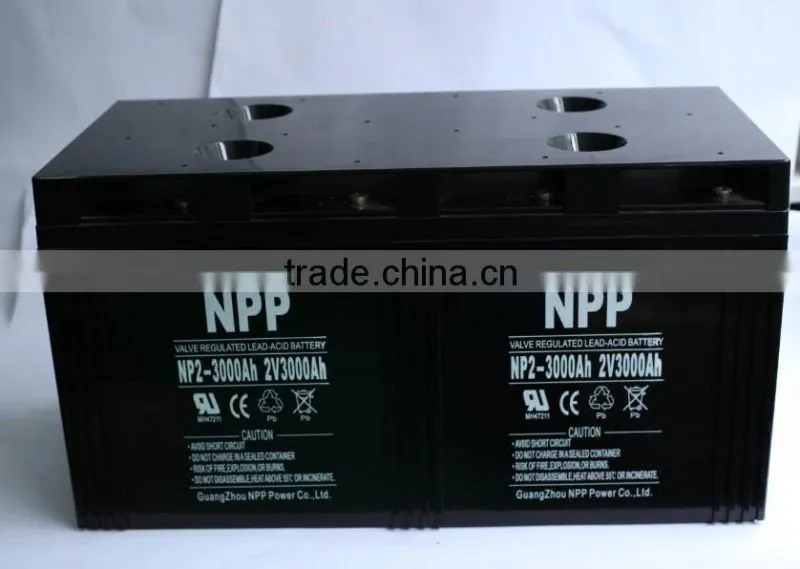 high capacity NPP Gel battery 2v3000ah for solar