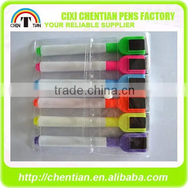 Non-Toxic Dry Erase White Board Marker Pen With Eraser For Home, School Or Office