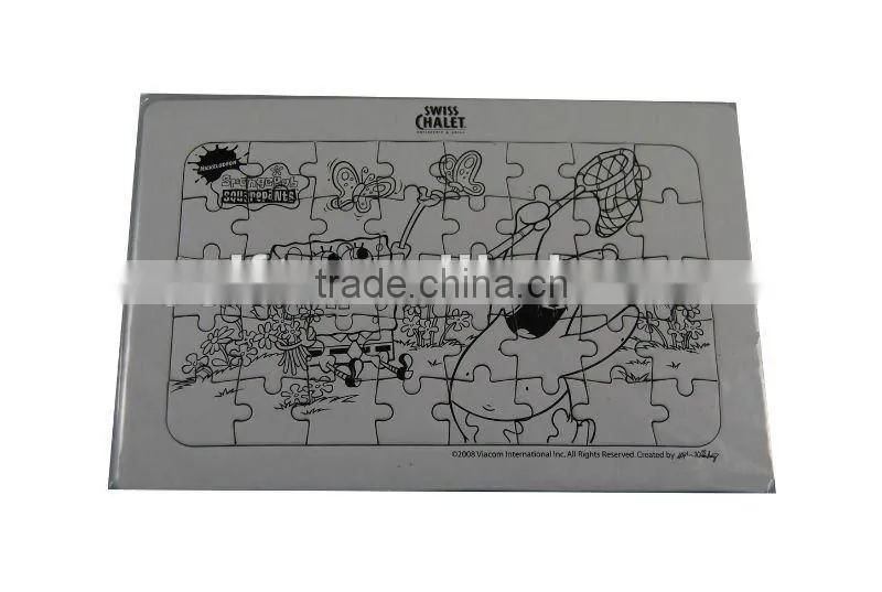 Cartoon Puzzle with Crayon for Children