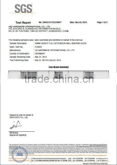 Full Extension ball bearing slide