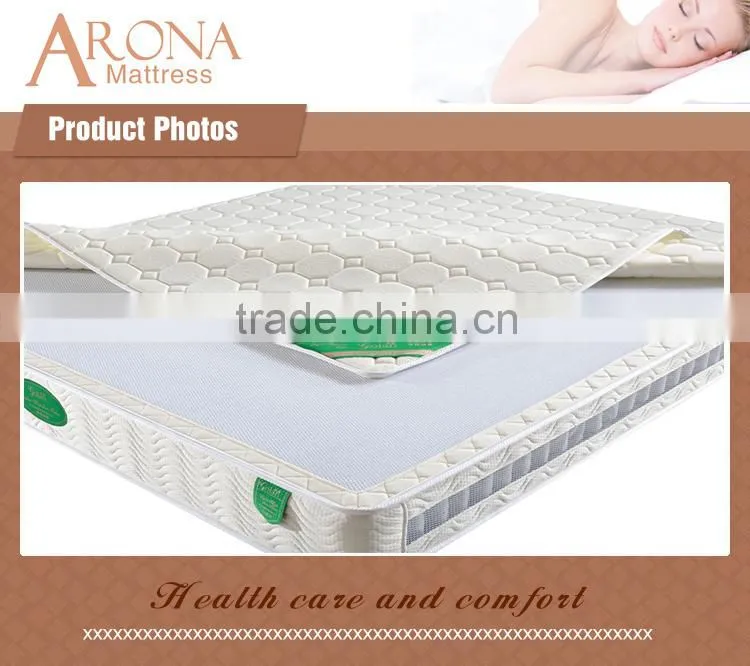 2015 best quality coil spring mattress with memory foam for 5 star hotel