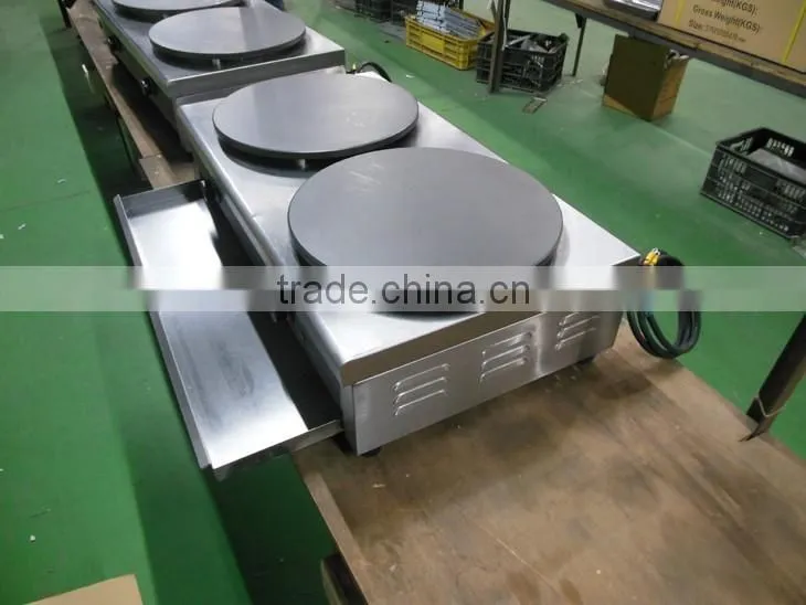 Commercial Double Heads Electric Crepe Maker Pancake Machine With CE Approval 400mm plates