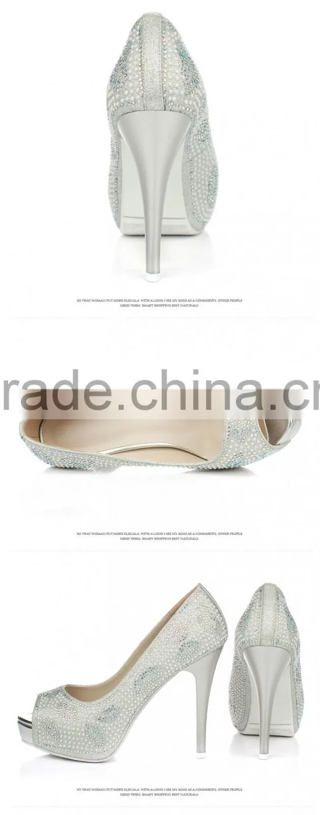 2015 Glitter Gorgeous Wedding Bridal Evening Party Crystal open toe High Heels Women Shoes Sexy Woman Pumps Fashion Bridal Shoes