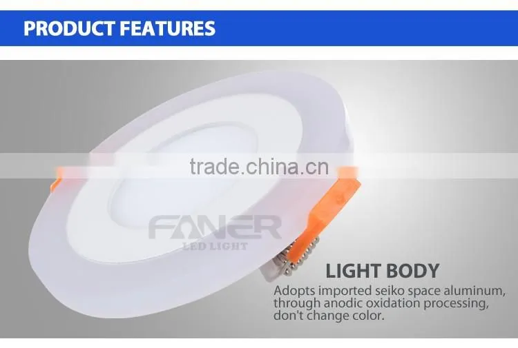 BIS Driver!!Blue/Red/Green/Pink round two color led panel light Faner