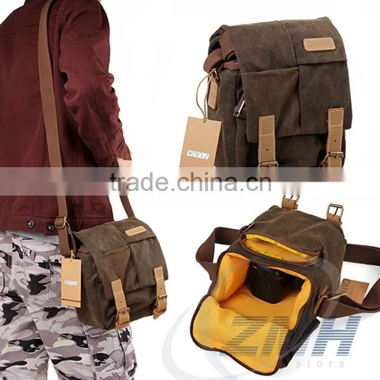 High-grade and Soft bag Canvas Material digital Sling camera bag