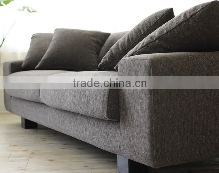 Simple Design Fabric Scatter Back Three Seat Sofa