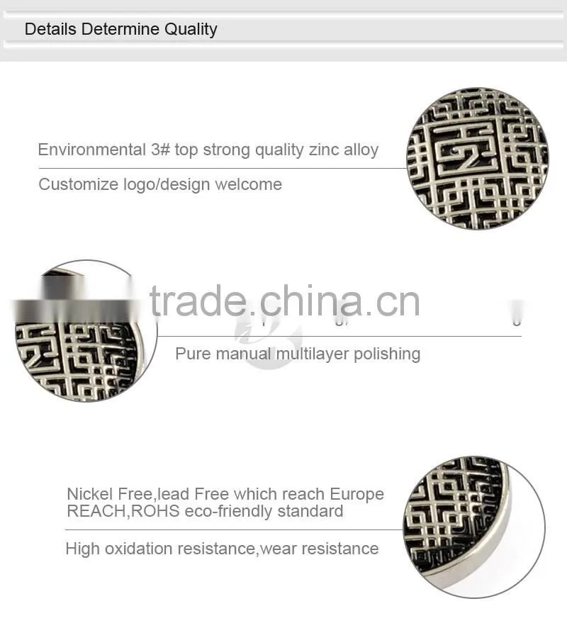 Good Fashion Metal Decorative Engraved Snap Button For Coats