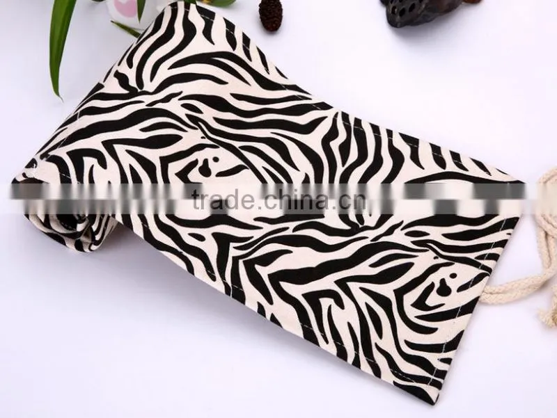 Custom 36/48/72 holes canvas pencil bag roll case pen bag