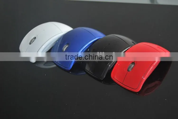 LOW MOQ Promotion Mini USB 2.4Ghz Snap-in Transceiver Optical Foldable Folding Arc Wireless Mouse for PC Laptop Computer Mice