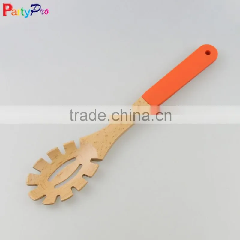 2016 new colorful Bamboo kitchen utensils with silicone handles