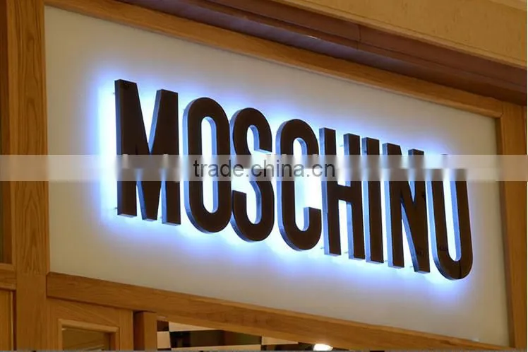 acrylic wall mount sign holder,acrylic stainless steel backlit 3d sign
