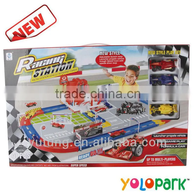 Free wheel racing car game/car toys/sliding racing car toys ( included 4pcs racing car&4 color assorted,red&blue&white&yellow)