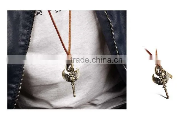 new products 2016 bronze charming magical key charms pendant with wing for men