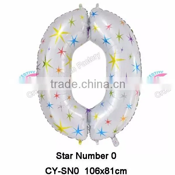 New Design 40Inch Star Number Balloon Helium Foil Balloon