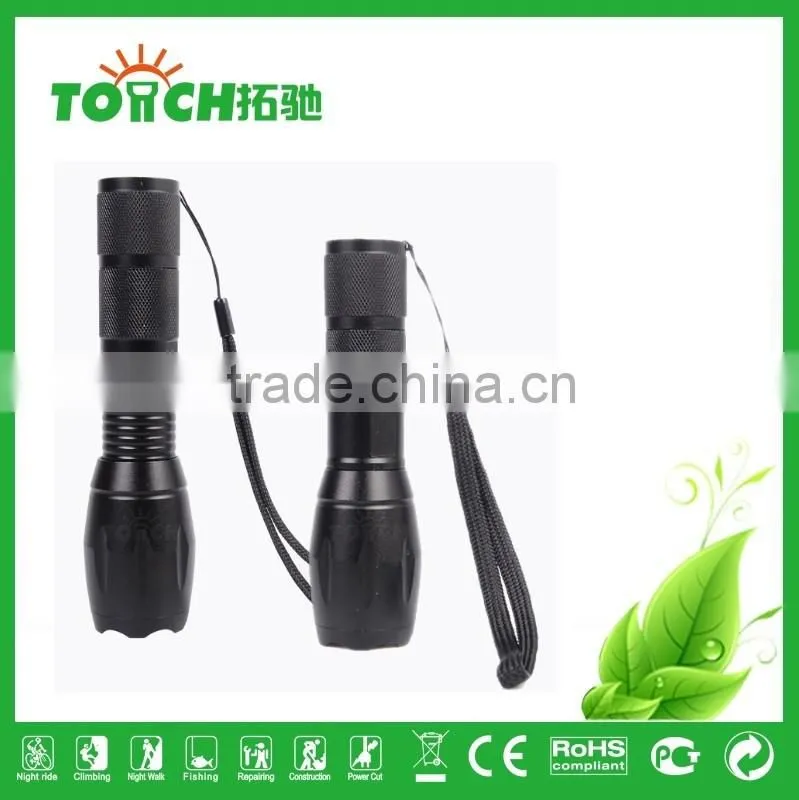 LED flashlight Rechargeable Super Waterproof 10W Cre e XML-T6 flashlight Zoomable with SOS Torch Light -8060