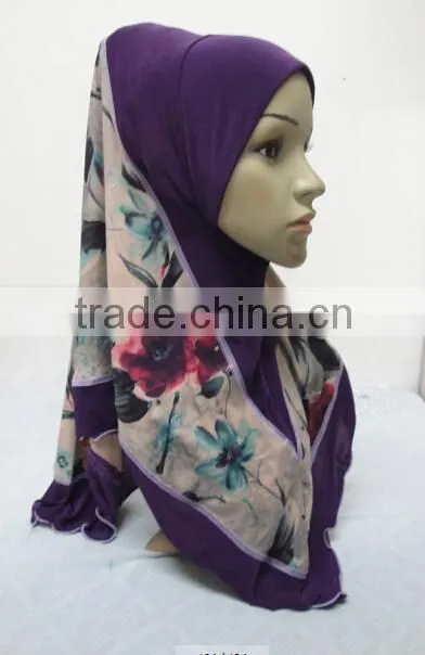 H285 new style one piece hijab with prints