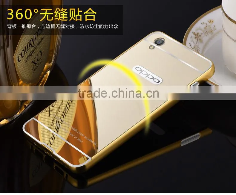Hot sale Aluminum Bumper Cell Mirror Phone Case Cover For OPPO R9