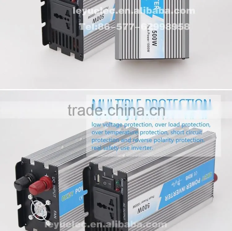 Household off-grid solar power inverter DC to AC CE RoHS OPIP-500 12v to 110v/220v high frequency sine wave power inverter
